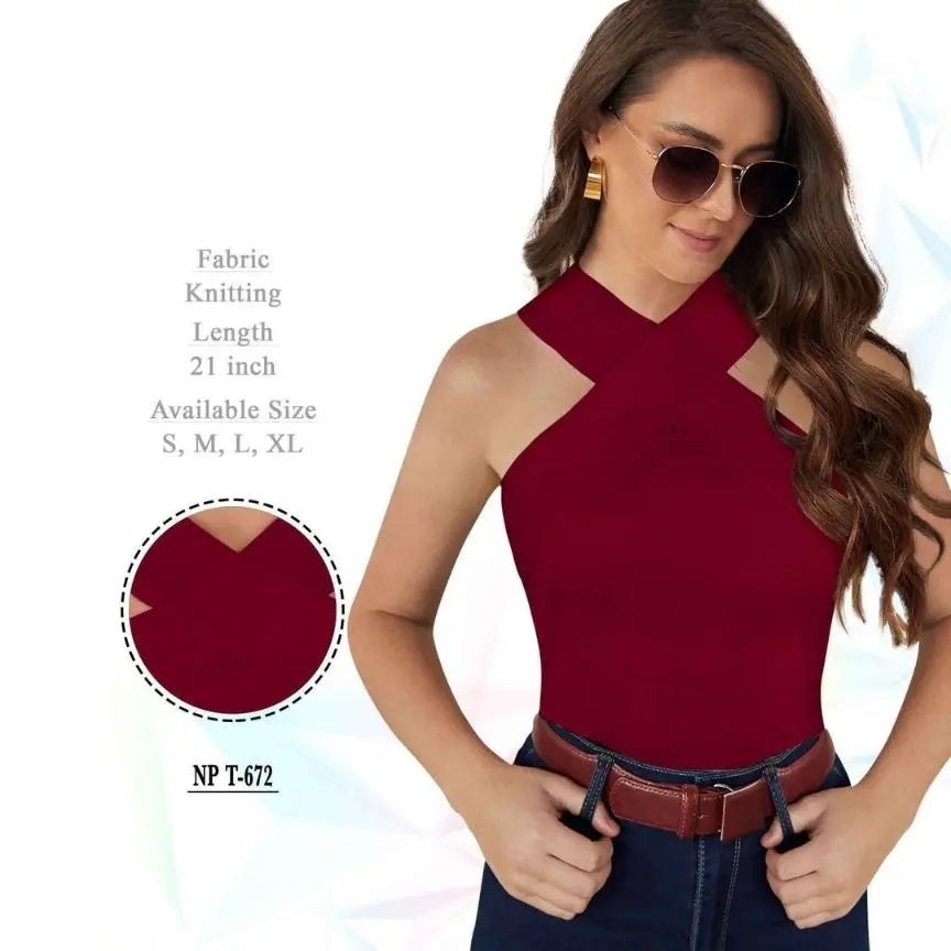 Polyester Solid Fancy Top - NextBuy