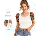 Polyster Short Sleeve V-Neck Lightweight Western Stylish Crop Top - NextBuy
