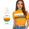 Horizontal Striped Fitted Crop Top - NextBuy