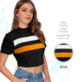 Horizontal Striped Fitted Crop Top - NextBuy