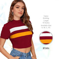 Horizontal Striped Fitted Crop Top - NextBuy