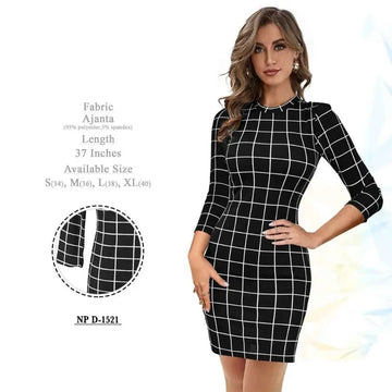 Formal Black and White Checkered 2 Piece Set TOP and Pencil Skirt NextBuy