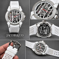 45mm approximate dial men's skeleton-style watch
