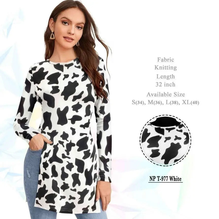 Zebra Printed Polyester Adjustable Modern Fit Casual Wear Top For Women And Girl - NextBuy