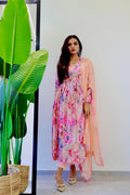 Chinon Soft With Digital Lily party wear Aliya cut Dresses Dupatta pant NextBuy
