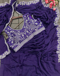 Super Trending Embroidery cording work ready to wear Saree with Embroidery Blouse NextBuy