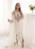 White Embroidery Work Readymade Palazzo Suit NextBuy