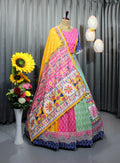Elegant Soft Butter Silk Lehenga – Digital Print & Mirror Work NextBuy