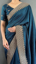 Elegant Zari & Swarovski Work Saree – Premium Vichitra Silk NextBuy
