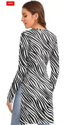 Zebra Printed Polyester Adjustable Modern Fit Casual Wear Top For Women And Girl - NextBuy