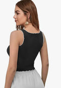 Women's Western Polyester Modern Fit Sleeveless Round Neck Solid Striped Short Length Stylish Regular - NextBuy