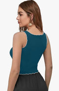 Women's Western Polyester Modern Fit Sleeveless Round Neck Solid Striped Short Length Stylish Regular - NextBuy