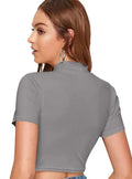 Horizontal Striped Fitted Crop Top - NextBuy