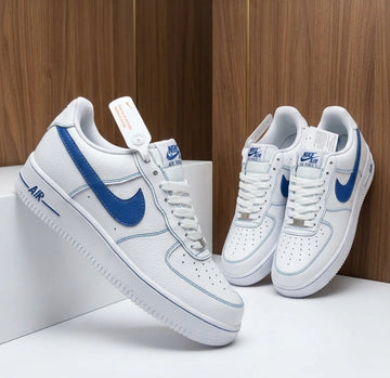 Air Force style white blue sneakers for men