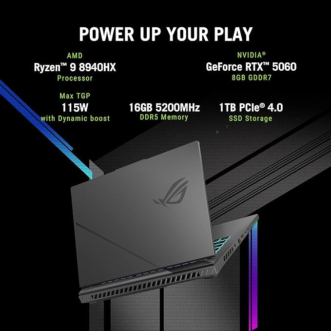 ASUS ROG Strix G16 Eclipse Gray rear design