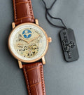 Side profile of automatic mechanical wristwatch