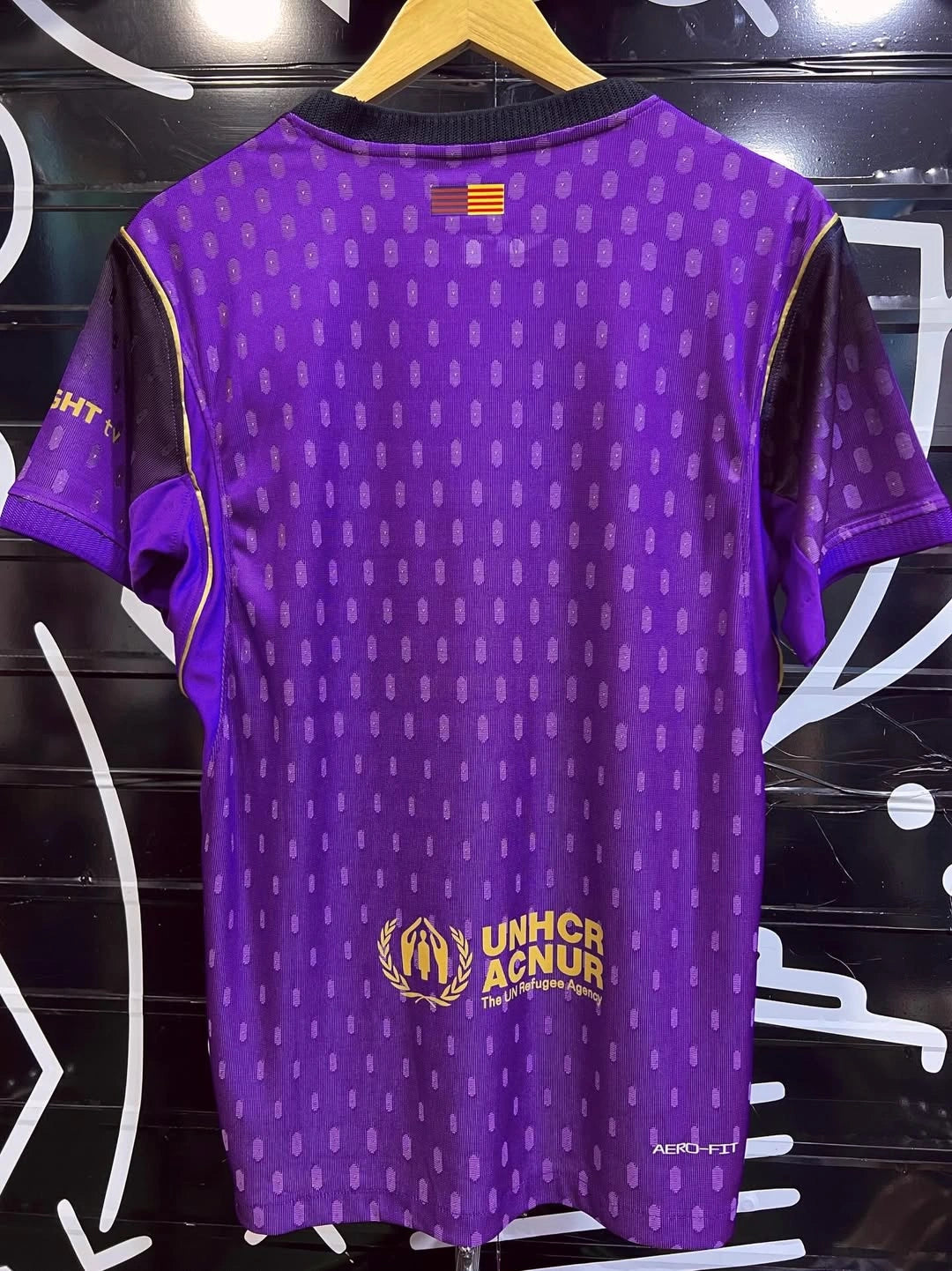 Barcelona purple away football jersey front view