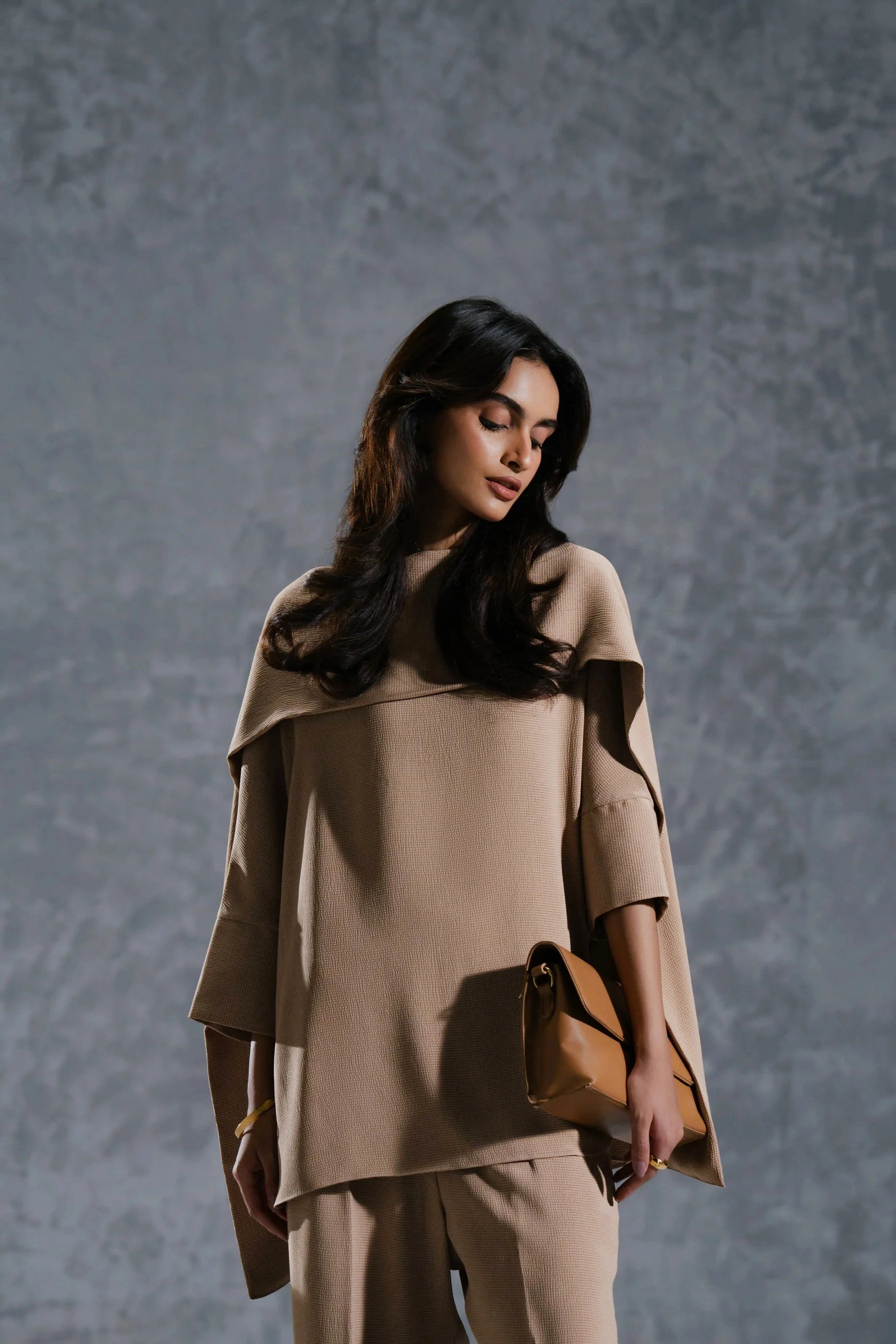 Beige Diamond Crush Two Piece Set