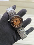 Black stainless steel automatic watch Fossil Everett