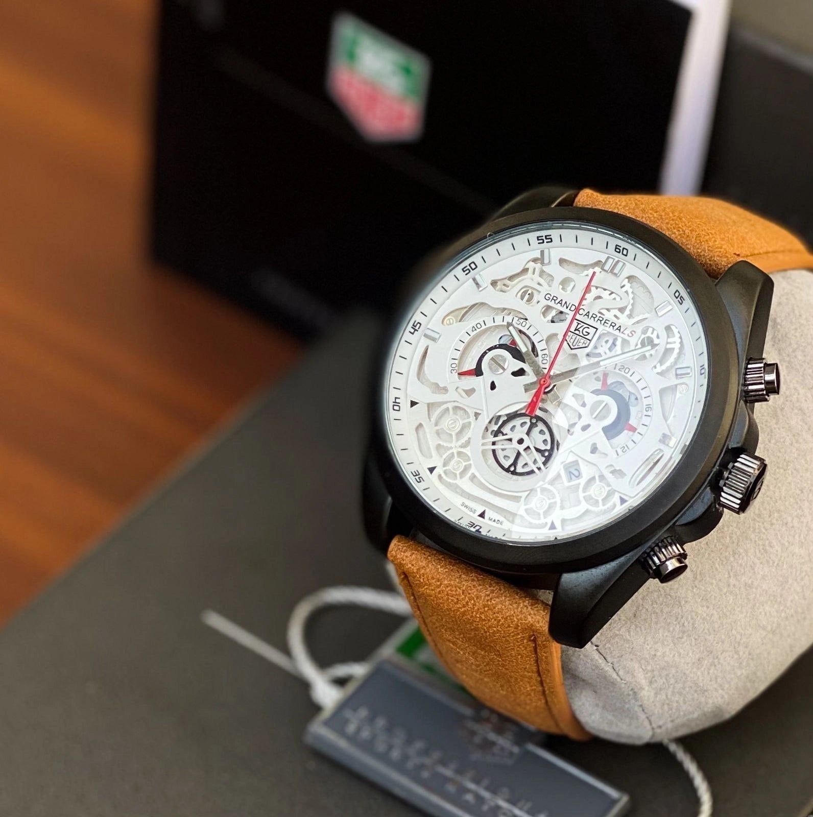 black chronograph watch men