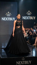 Black designer lehenga set with sequin embroidery