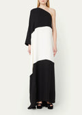 Black and white kaftan dress front view