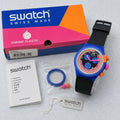 Premium Swatch sports watch with colorful accents
