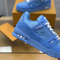 Blue trainer sneakers for men lace-up design