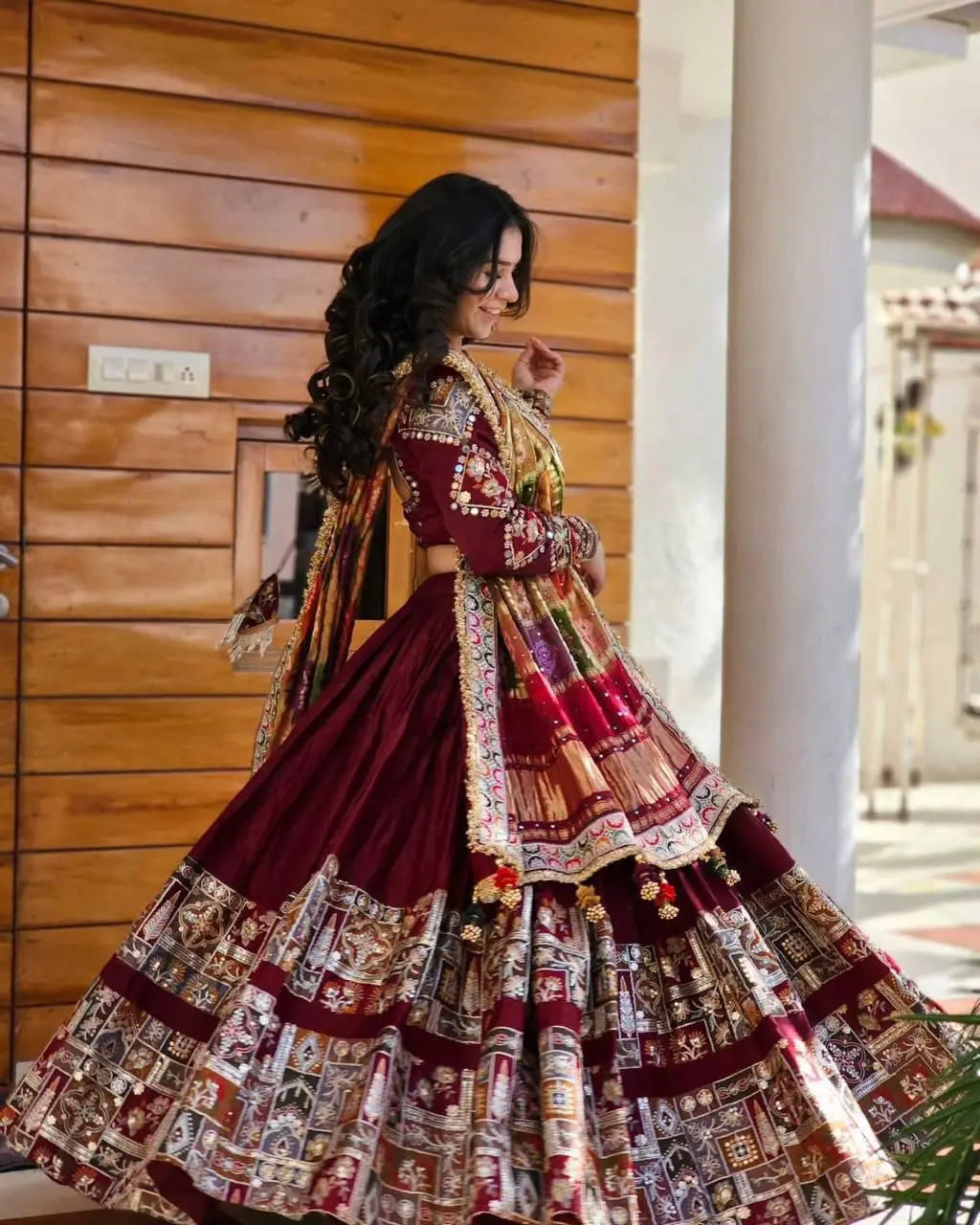 Complete butter silk lehenga set V9211