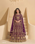 Butterfly net embroidered gown set