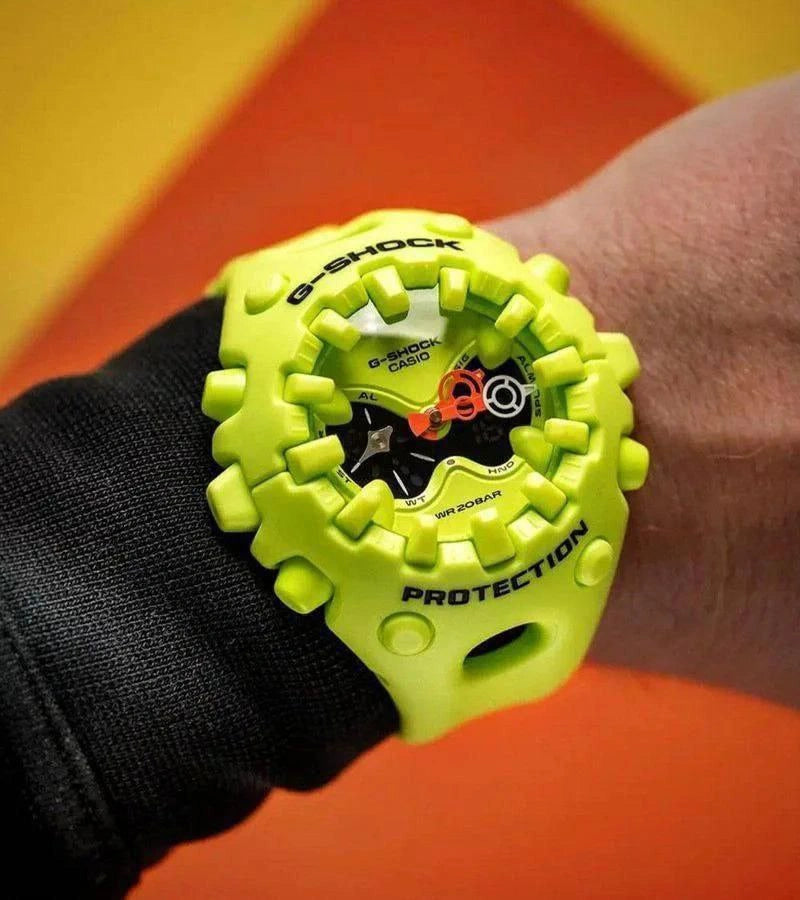 Casio G-Shock GA-V01-9A neon lime analog digital watch