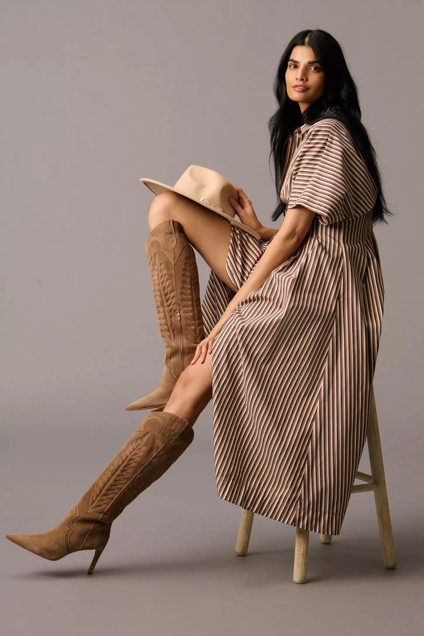 trendy-casual-midi-shirt-dress-for-women