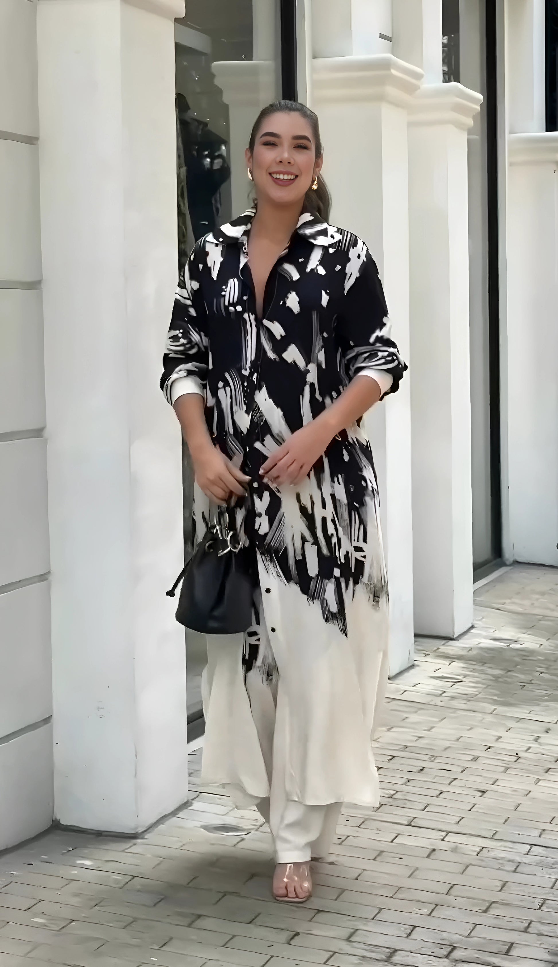 casual women berry crepe shirt pant set india