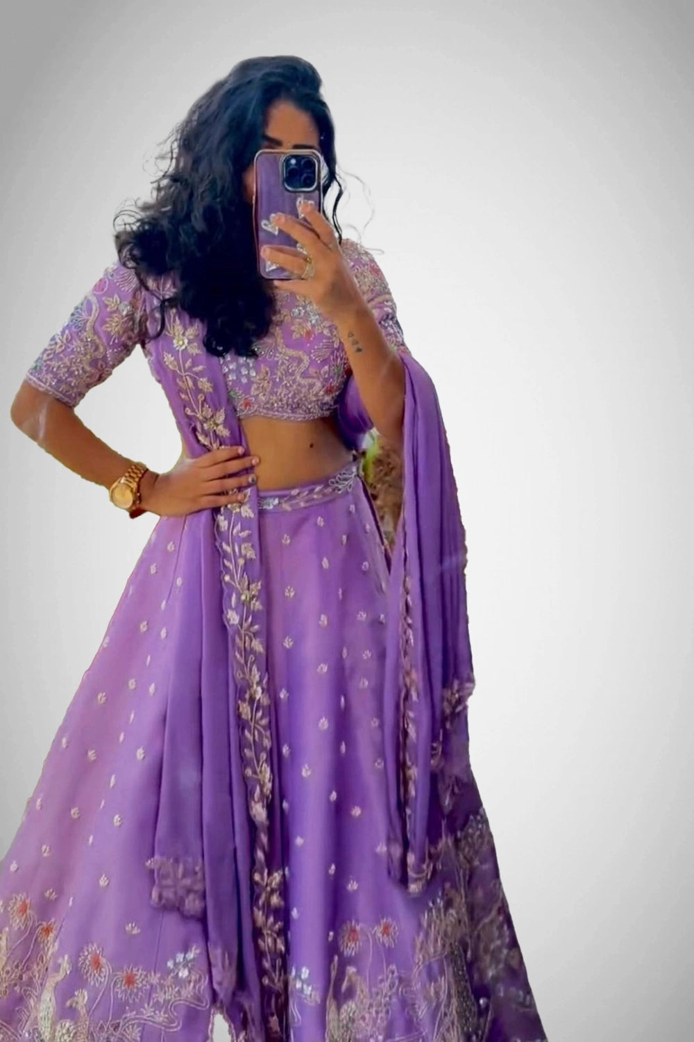 Chinon lehenga choli set