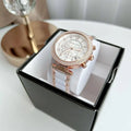 3-link ceramic and metal bracelet watch