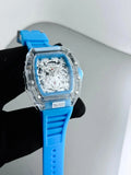 Rubber strap sports watch men close-up