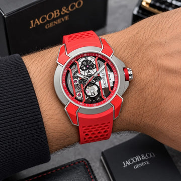CR7-inspired skeleton watch for men with rose gold-tone case