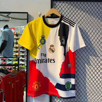CR7 legacy football fan jersey front multi club tribute design