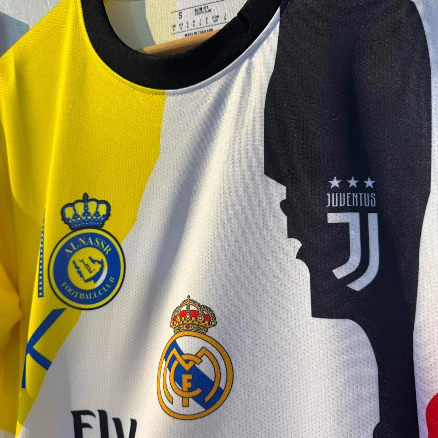 CR7 number 7 football fan jersey back view premium print