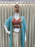 Draped skirt with sequence belt for weddings