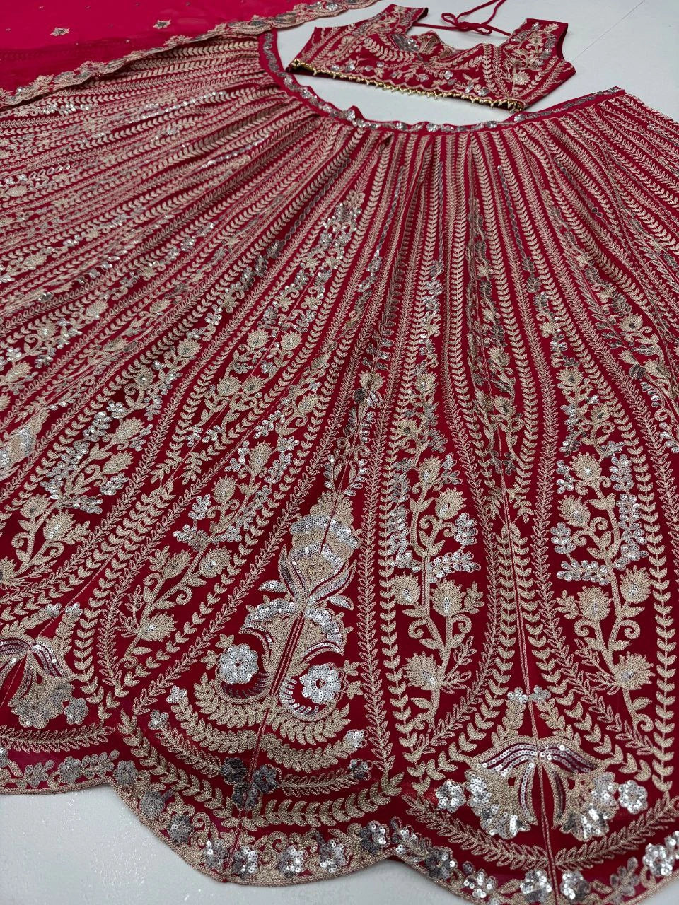 Elegant bridal dress set with can-can and canvas patta