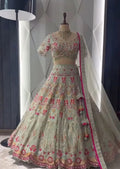 Designer lehenga for girls with can-can, canvas layers, and intricate cut work