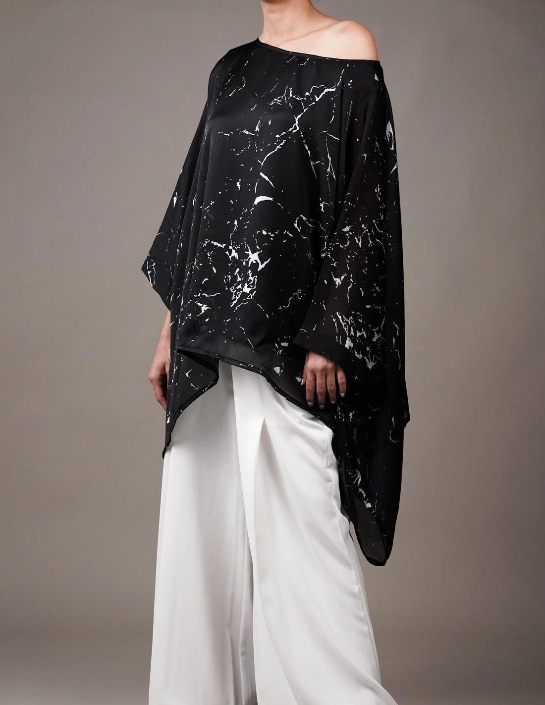 Designer Black White Two Piece Outfit