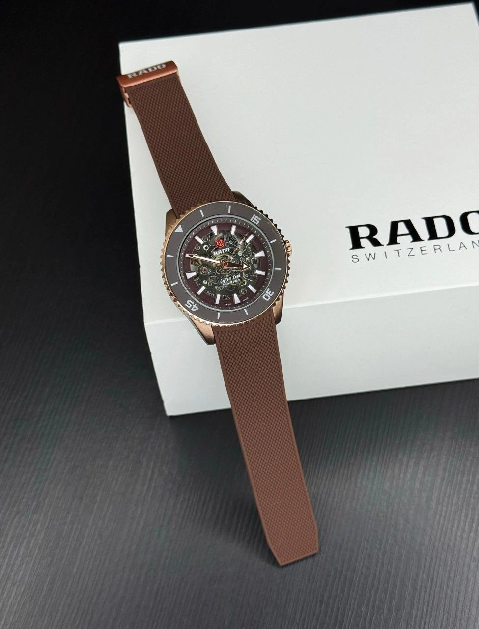 Skeleton dial men sporty wrist watch
