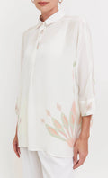 elegant white western coord set for women