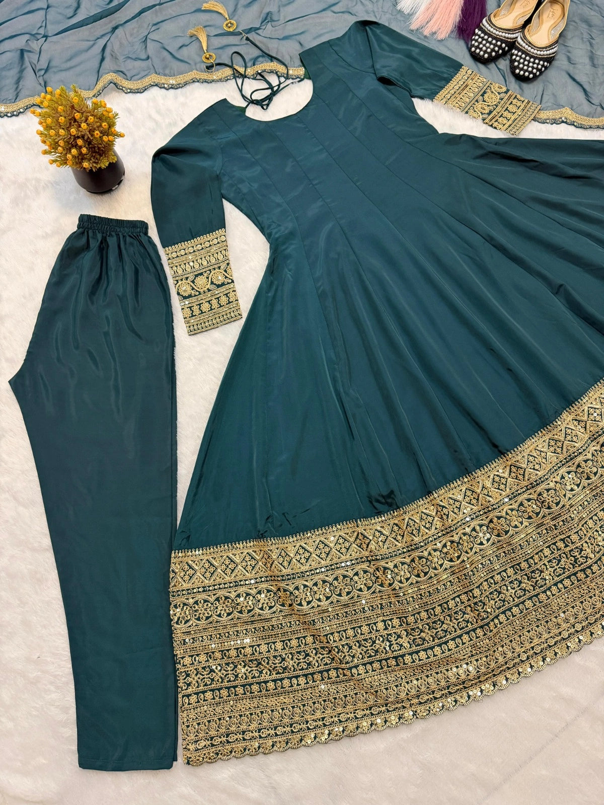 embroidered anarkali suit for women