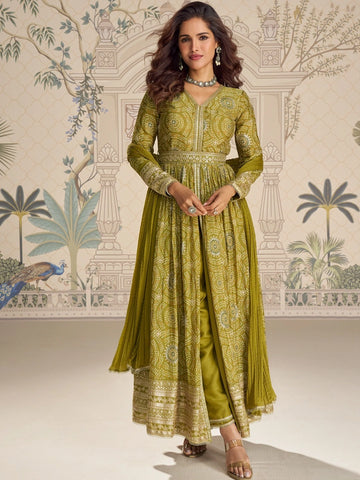 Digital print anarkali gown with dupatta