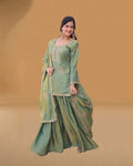 Sharara set with lace border dupatta
