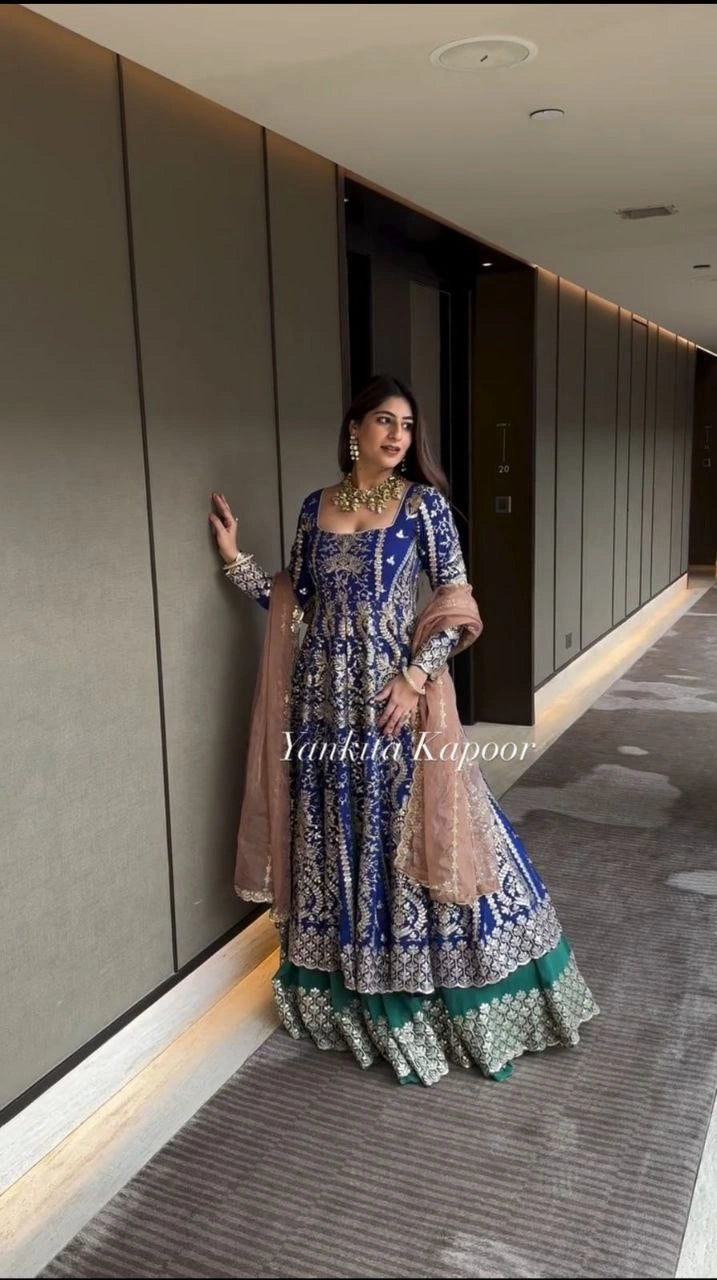 Georgette Lehenga with Sequin Embroidery