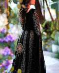 Full-length embroidered gown with dupatta